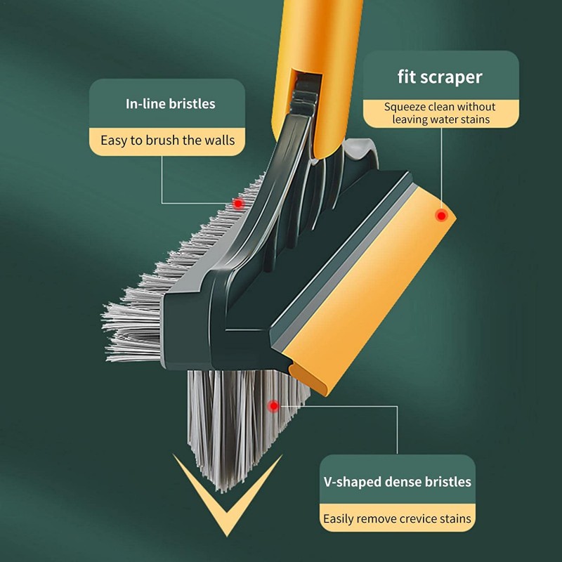 3 In 1 Floor Scrub Brush, 180° Rotating Household Cleaning Brush