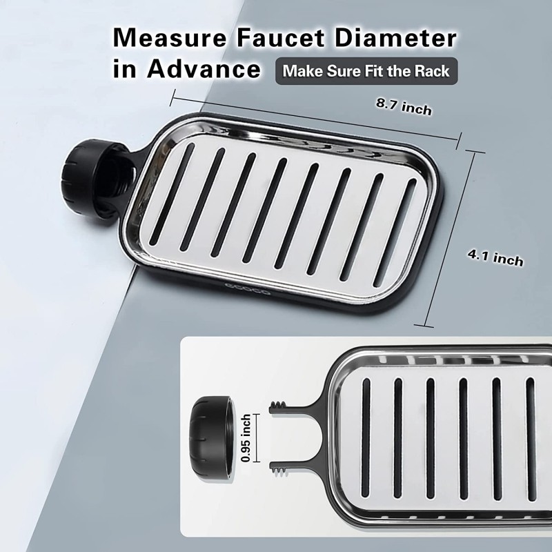 BlackColor Faucet Storage Rack Shower Caddy For Kitchen And Bathroom Stainless Steel