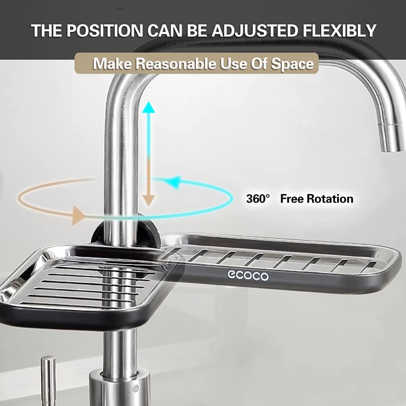 BlackColor Faucet Storage Rack Shower Caddy For Kitchen And Bathroom Stainless Steel