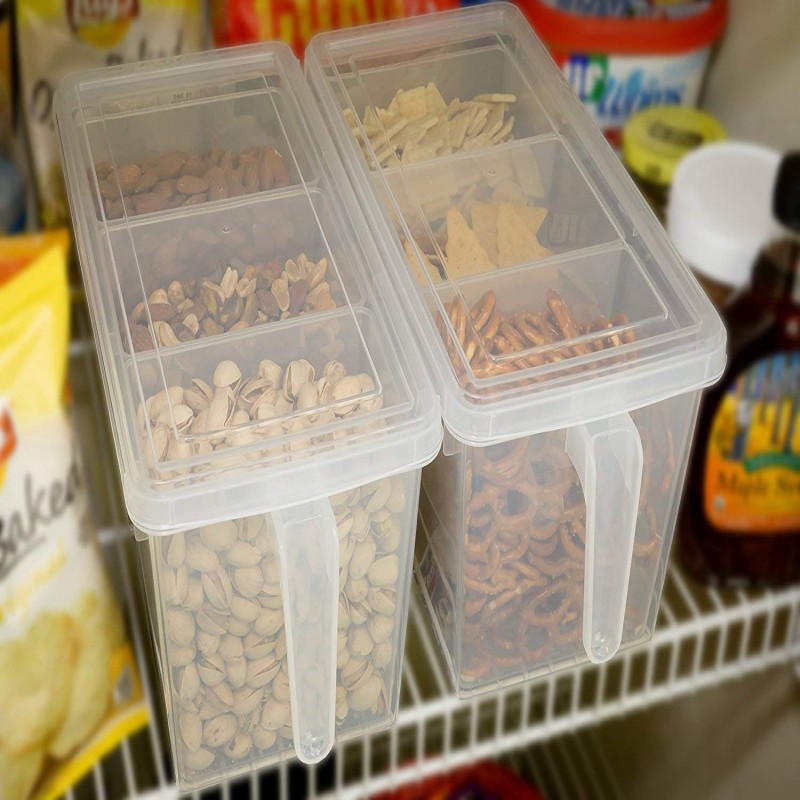Food Storage Container 3 Boxes With Lid, Multipurpose Basket With Lid