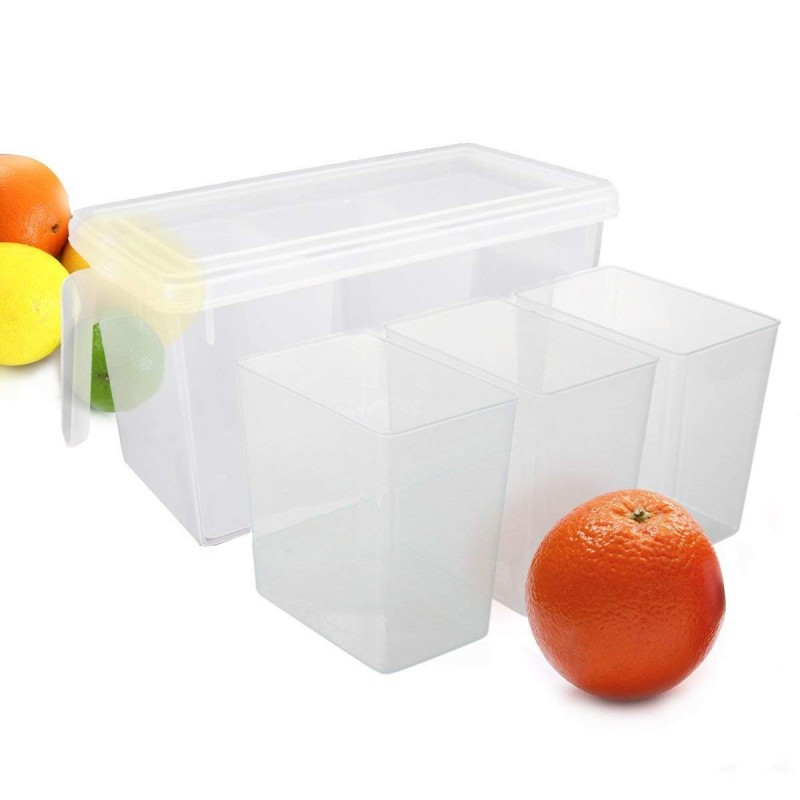 Food Storage Container 3 Boxes With Lid, Multipurpose Basket With Lid