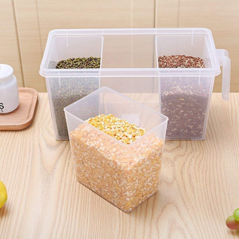 Food Storage Container 3 Boxes With Lid, Multipurpose Basket With Lid