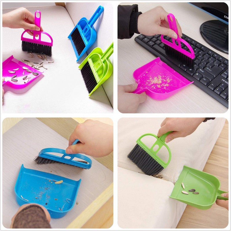 Mini Desktop Sweep Cleaning Brush Small Broom Dustpan Set Perfect For Small Space