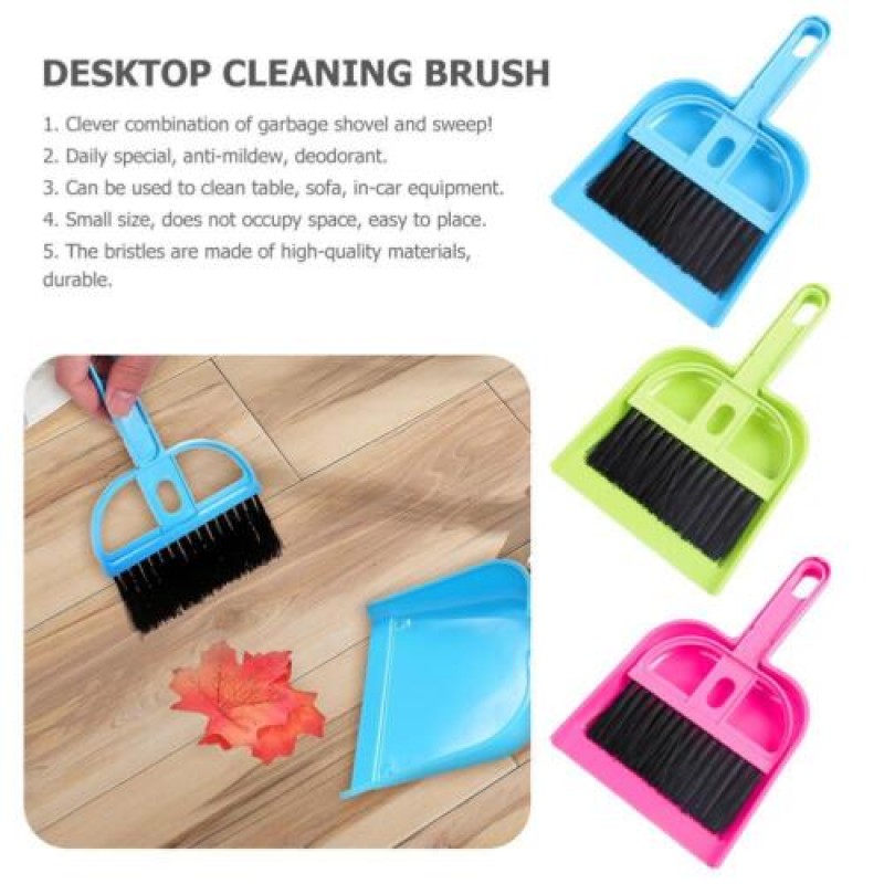 Mini Desktop Sweep Cleaning Brush Small Broom Dustpan Set Perfect For Small Space