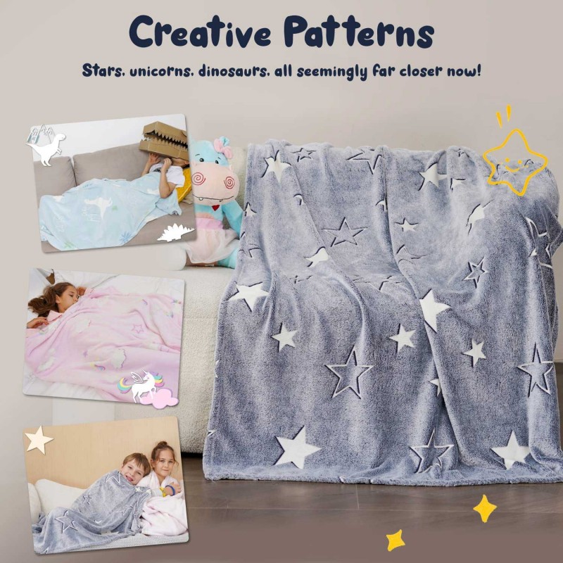 New Glow In The Dark Throw Blanket For Kids