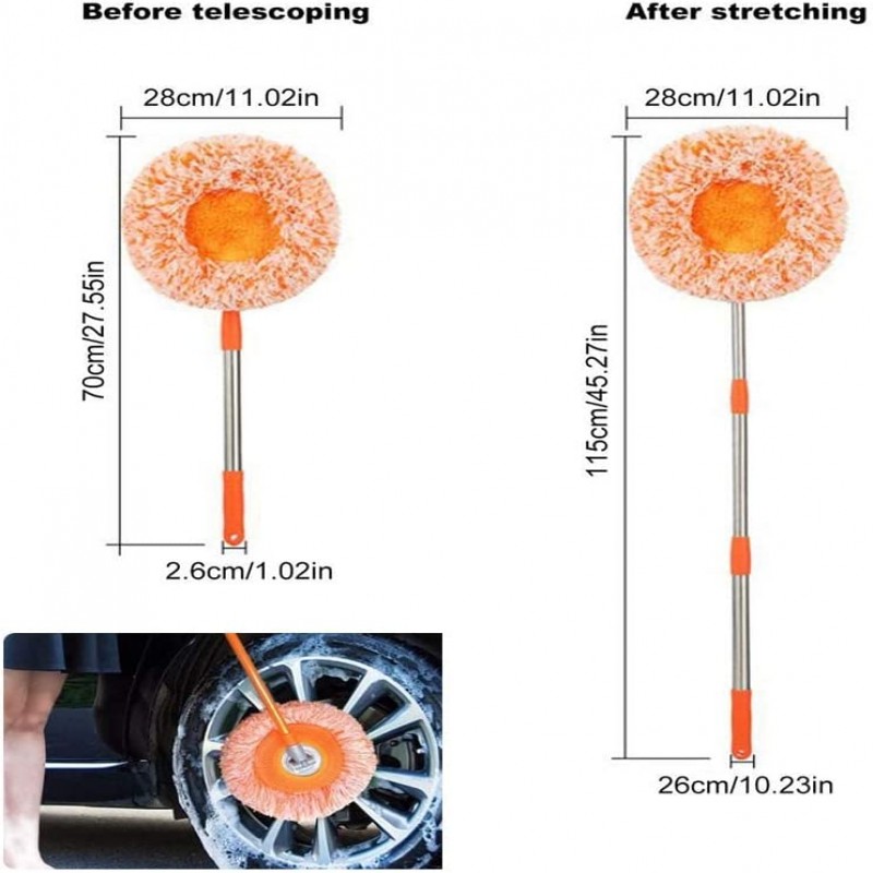 Rotatable 360° Adjustable Cleaning Mop, Extendable Wall Cleaning Mop For Bathroom Floor