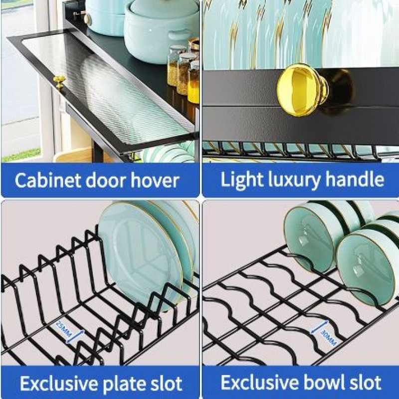 New Kitchen Storage Dish Rack With Cabinet