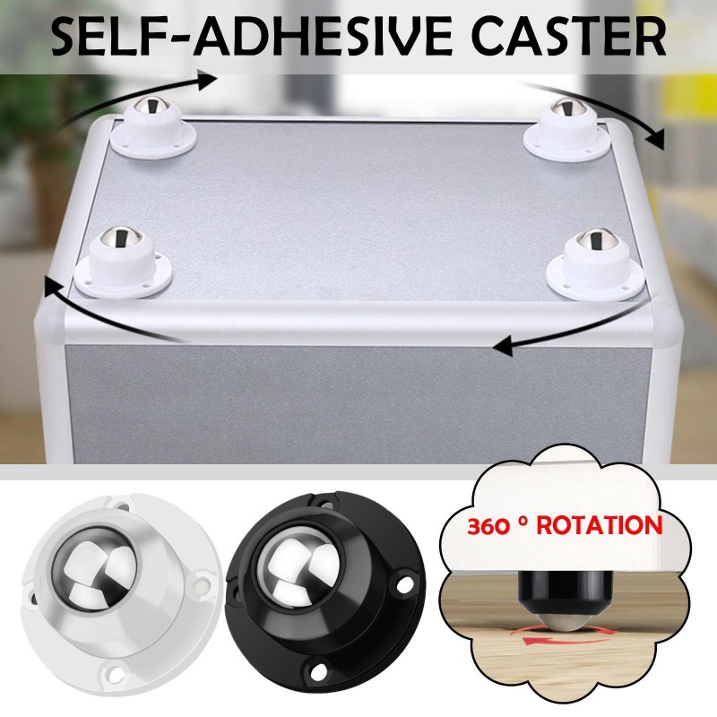 4Pcs/Set Paste Type Universal Pulley Adhesive Wheel Castor Roller
