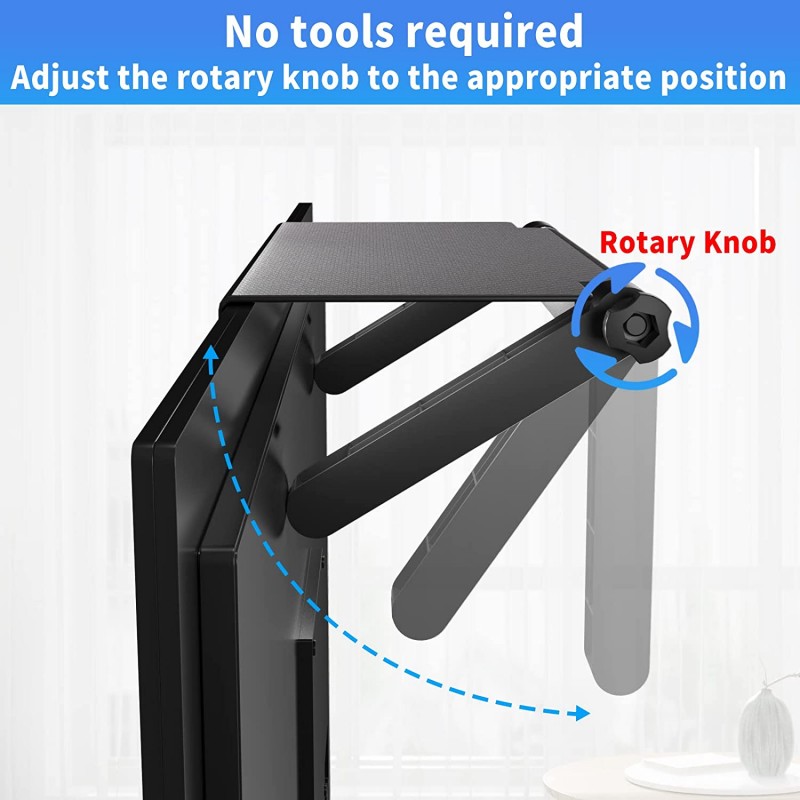 13-Inch Wide Platform Adjustable TV Top Shelf, Router And Home Decor TV Top Storage Bracket