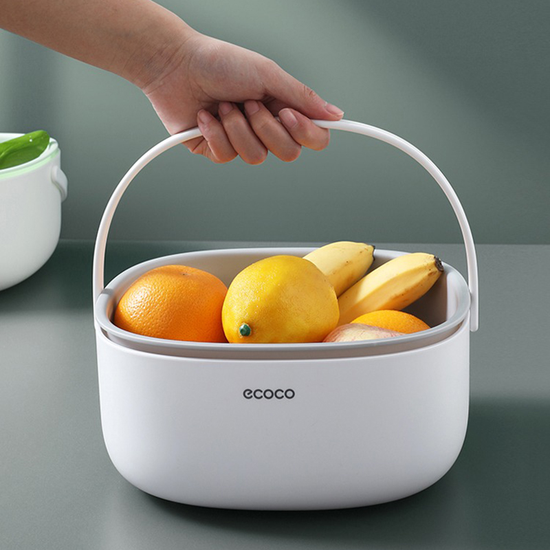 Ecoco Drain Strainer With Handle Retractable, Kitchen Drain Basket Vegetable Washing Basket Colander Tool Strainer