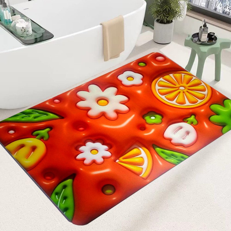 3D Flower Bathroom Rugs Non Slip Bath Mat, Quick-Drying Bathroom Mats Cute Extra Soft Absorbent
