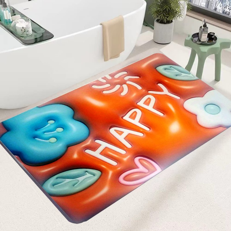 3D Flower Bathroom Rugs Non Slip Bath Mat, Quick-Drying Bathroom Mats Cute Extra Soft Absorbent
