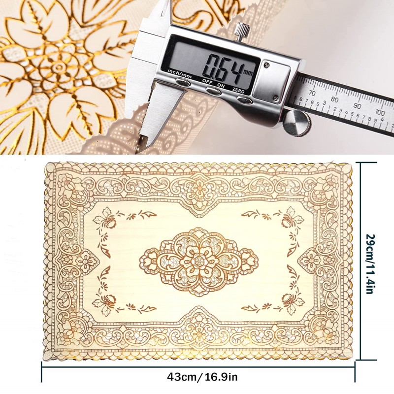 Set Of 6 (Golden) Kitchen Table Mat For Dining Table Non-Slip Washable Heat Resistant