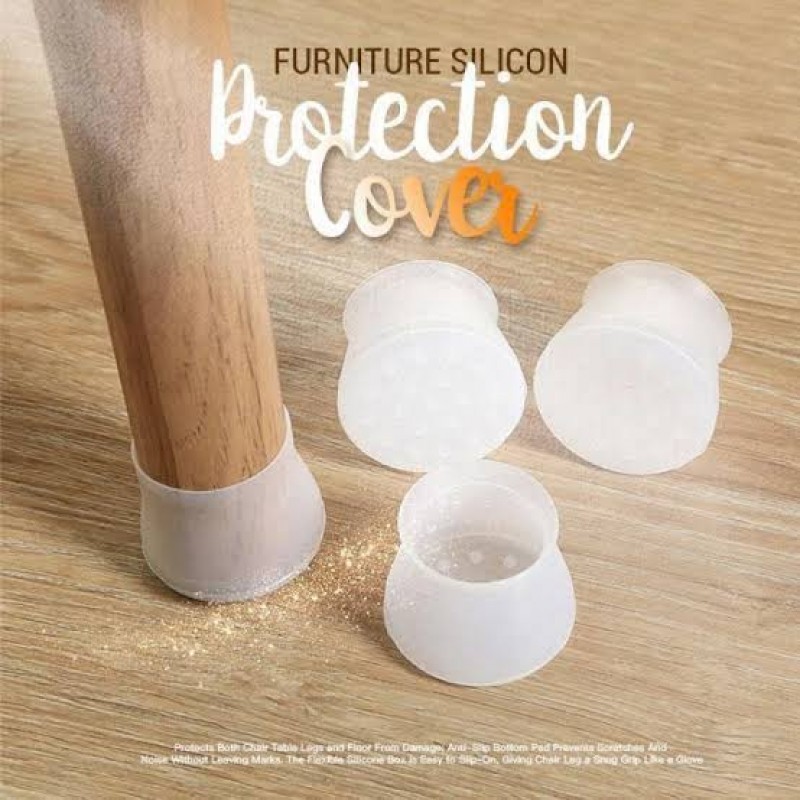 (Set of 24) Furniture Silicone Protection Cover White