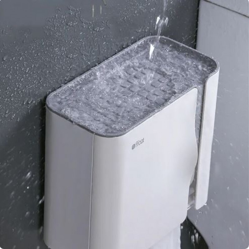 Modern wall-mounted toilet paper holder with shelf for bathroom essentials