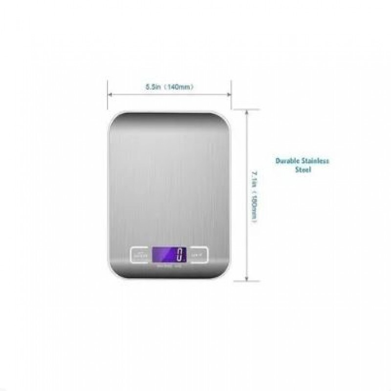 New Silver Stainless Steel Digital Kitchen Scale, 10Kg