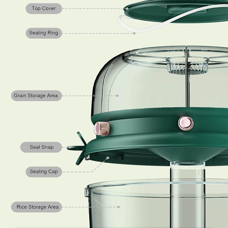 New Rotatable Rice Dispenser Container, Household Grain Dispenser
