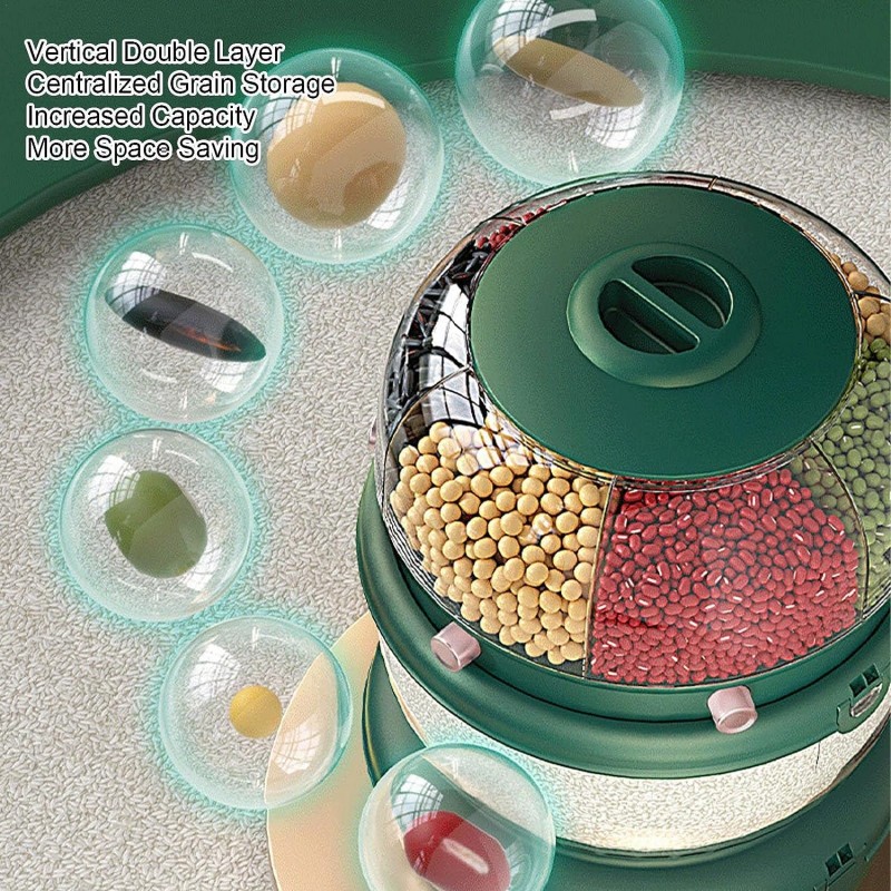New Rotatable Rice Dispenser Container, Household Grain Dispenser