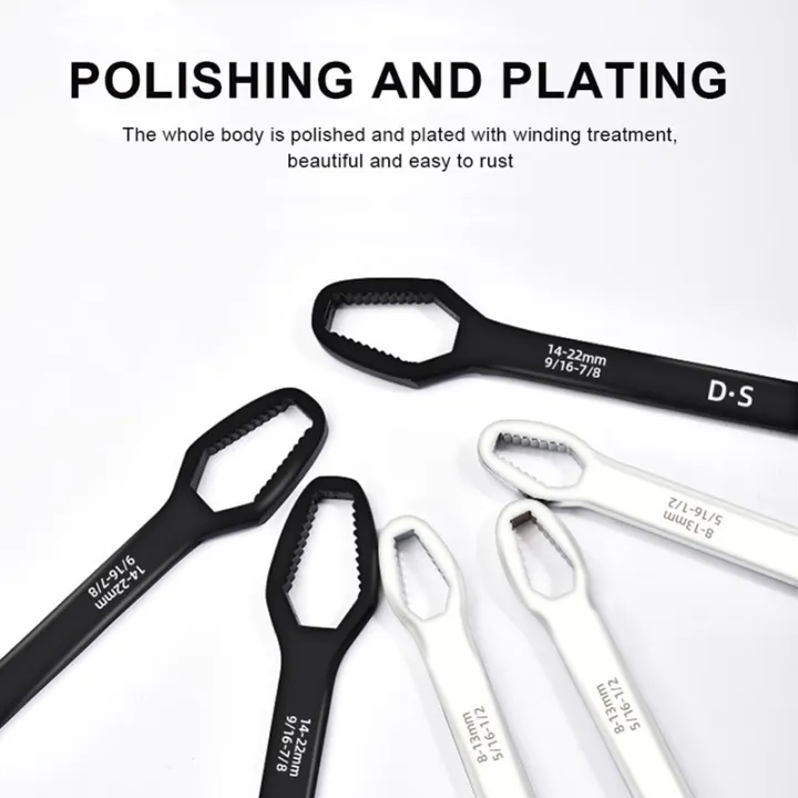 Double-head Self-tightening Universal Wrench 8-22mm