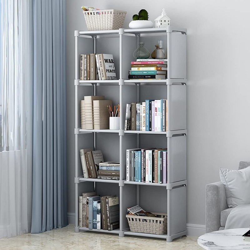 Foldable Space-Saving Storage Book Shelf Organizer Rack For Study Room, Office Library