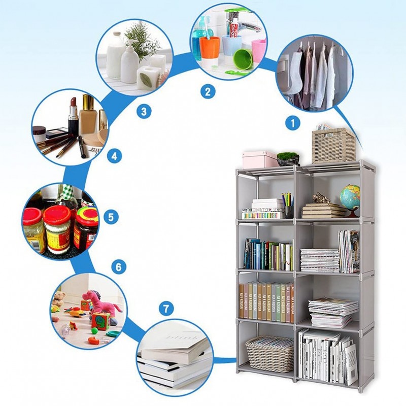 Foldable Space-Saving Storage Book Shelf Organizer Rack For Study Room, Office Library