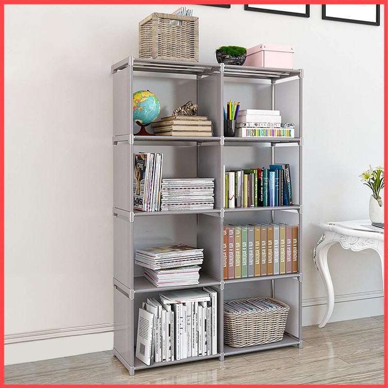 Foldable Space-Saving Storage Book Shelf Organizer Rack For Study Room, Office Library