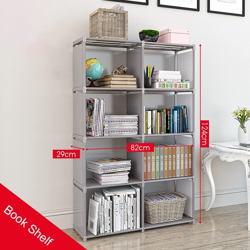 Foldable Space-Saving Storage Book Shelf Organizer Rack For Study Room, Office Library