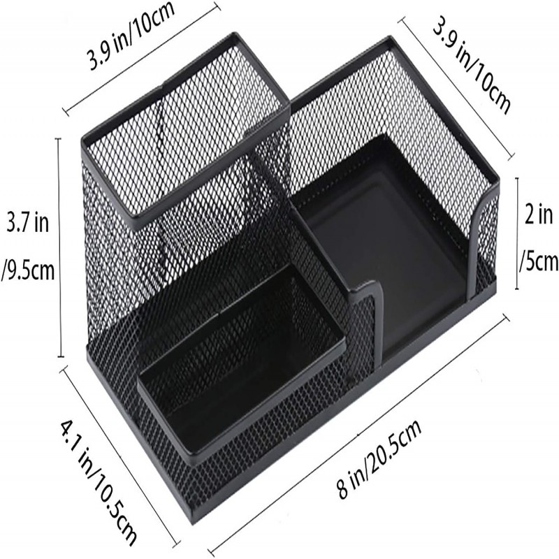 Metal Mesh Desk Supply Organizer Caddy Pen Holder Desktop Storage Organizer