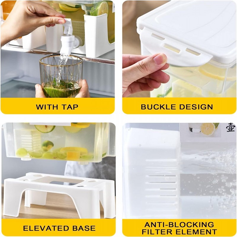 New Plastic Cool Drinks Water Bucket With Faucet, 3.5L Large Capacity With Stand 1pc