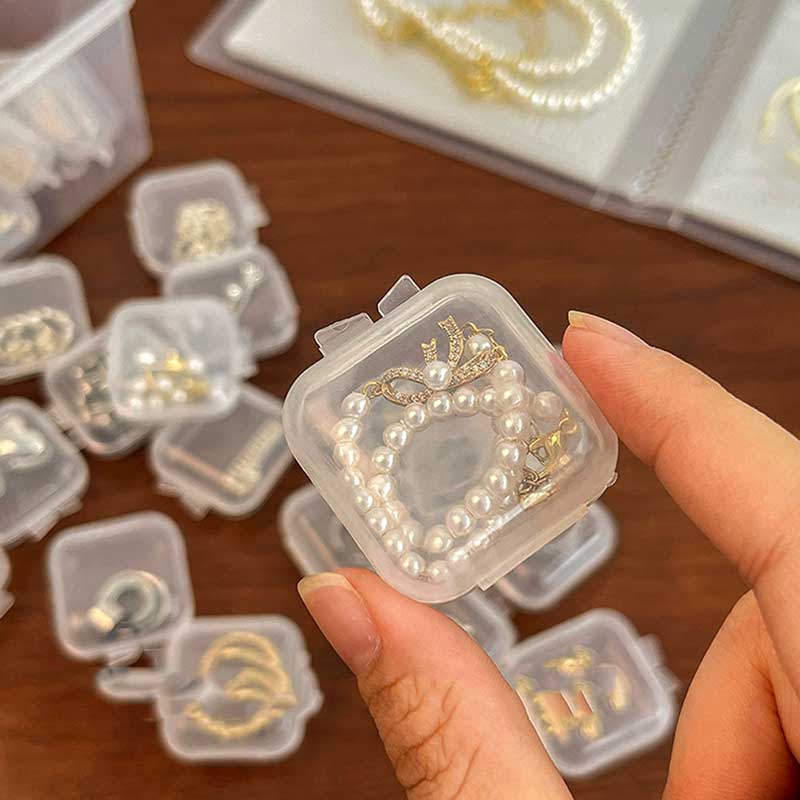 Pack of 3 Transparent Mini Multifunctional Jewelry Storage Box