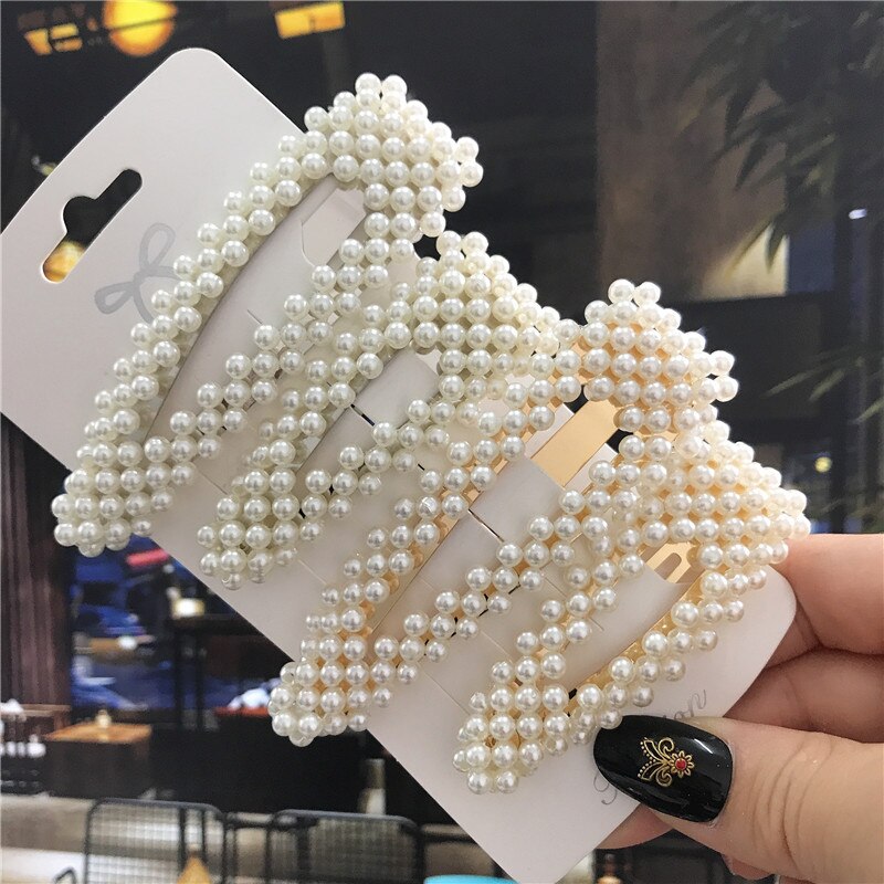 Pack Of 2 Handmade Pearls Hair Clips Pins Girls Hair Pins
