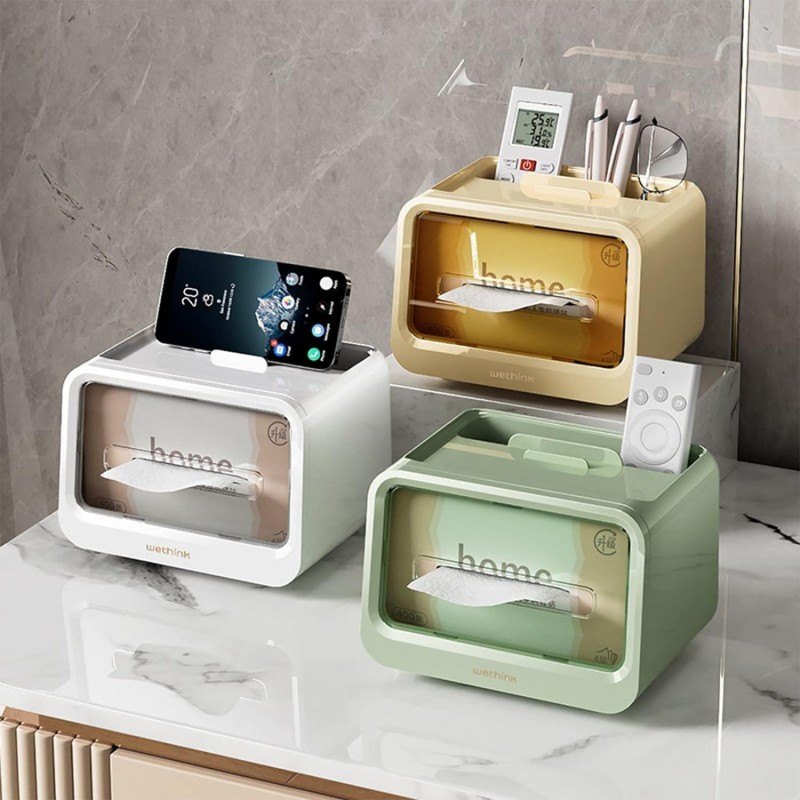 New Multifunctional Tissue Box Holder With Stationery Remote Control Box