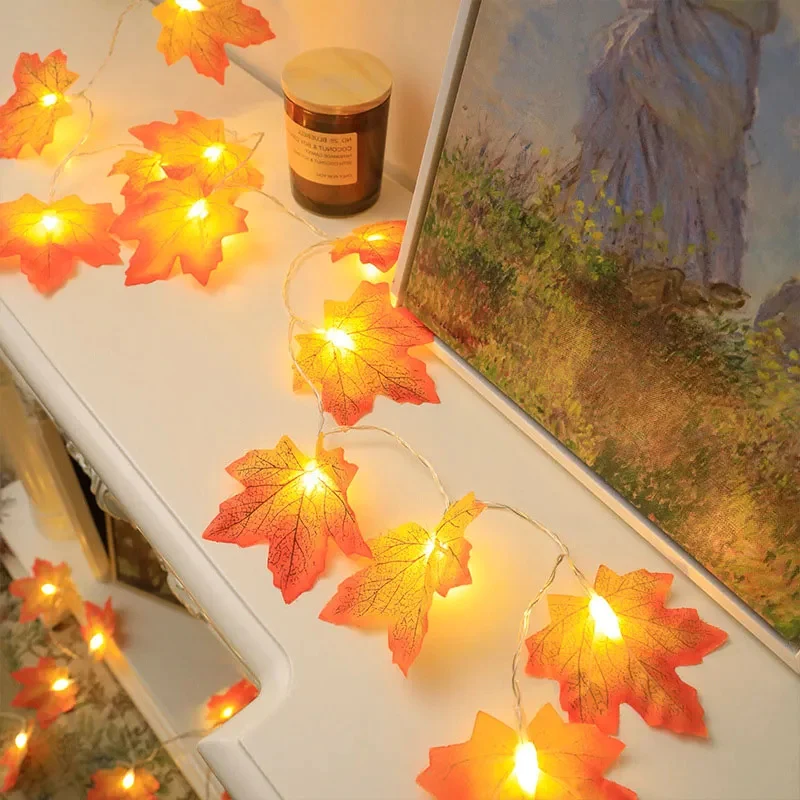 Led Maple Leaf Light String Battery Operated