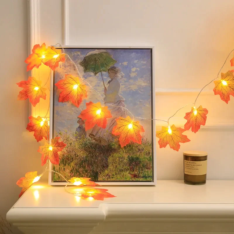 Led Maple Leaf Light String Battery Operated