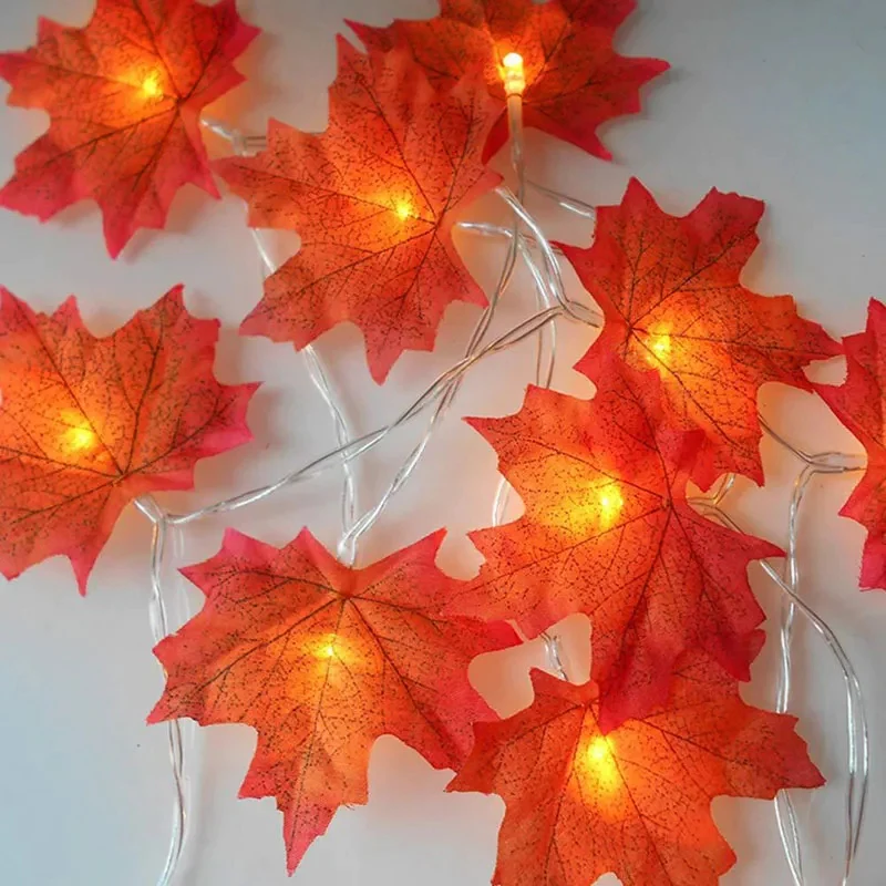 Led Maple Leaf Light String Battery Operated