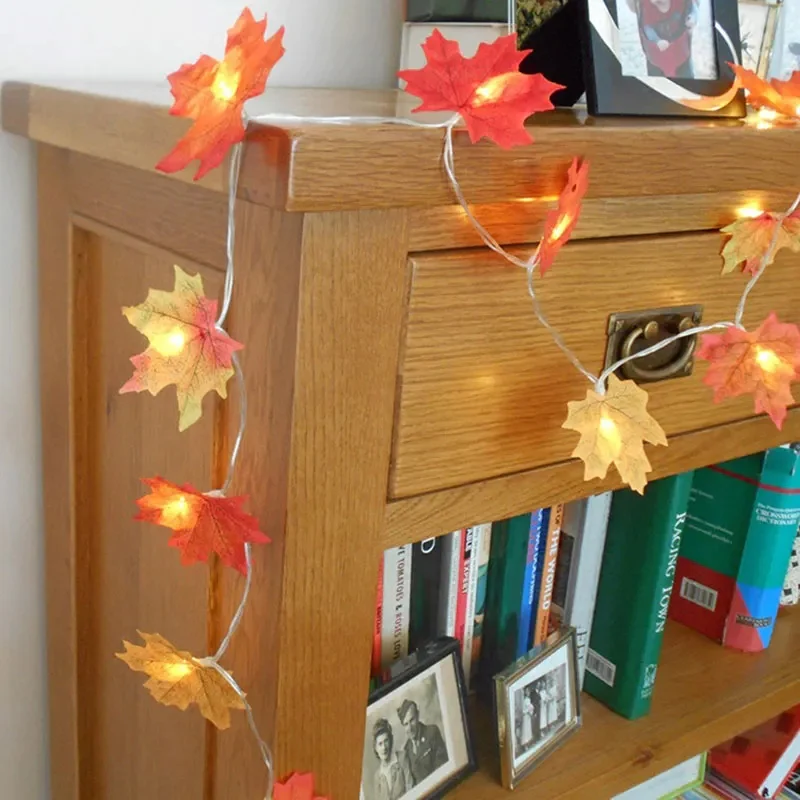 Led Maple Leaf Light String Battery Operated