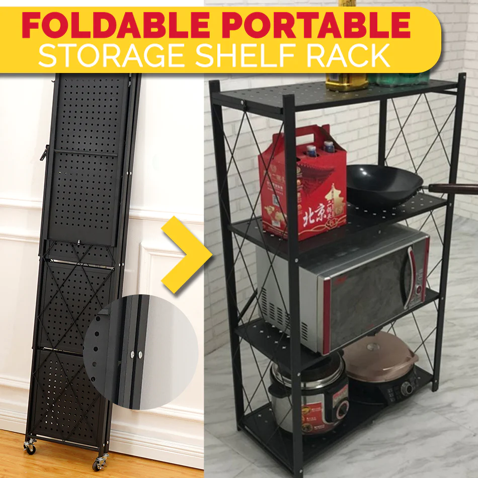 3 Layer Foldable Steel Metal Rack Organizer