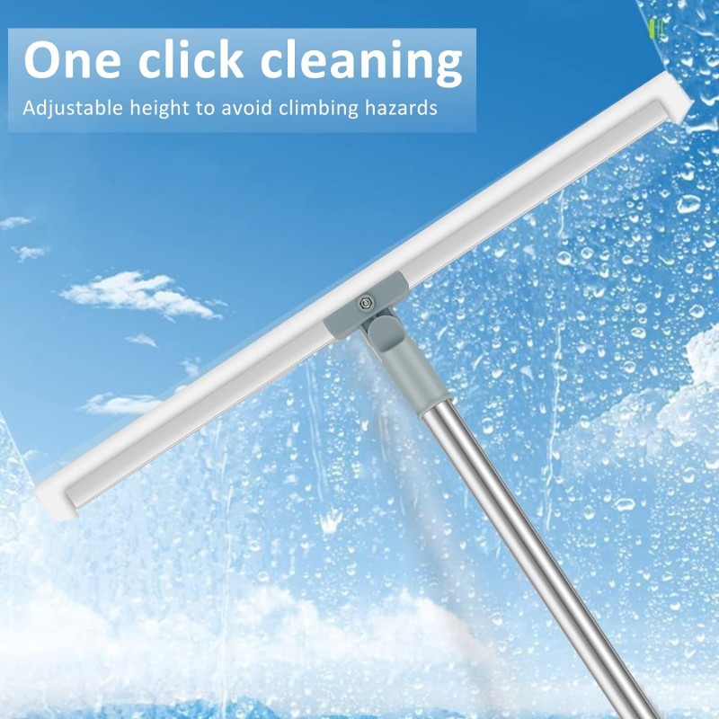 Multifunctional Floor Squeegee Broom Detachable ,Window 180° Rotatable Silicone Squeegee Scrubber