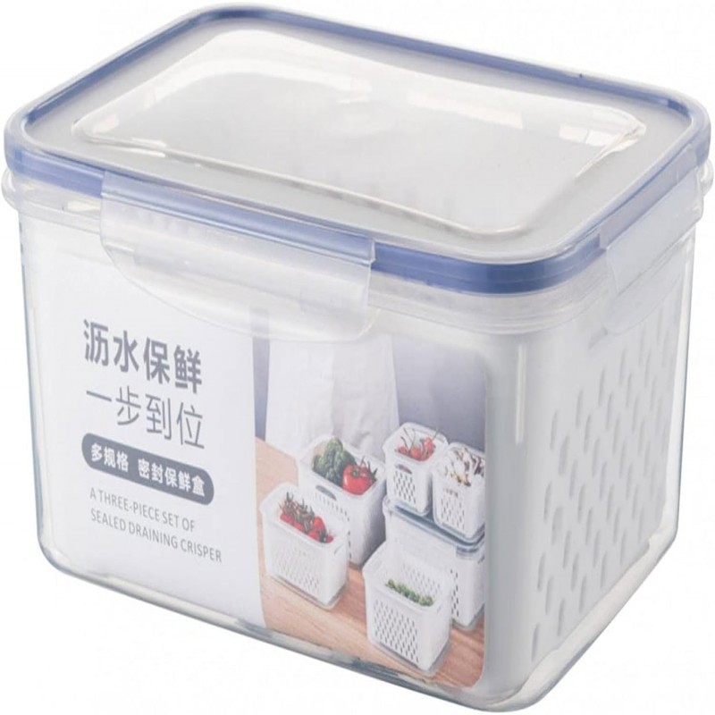3 In 1 Organizer For Fruit Salad Meat Storage Container For Refrigerator
