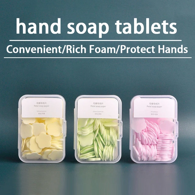 Pack Of 3 Disposable Paper Soap Cute Mini Hand Soap Flower-Shaped 80pcs In Each