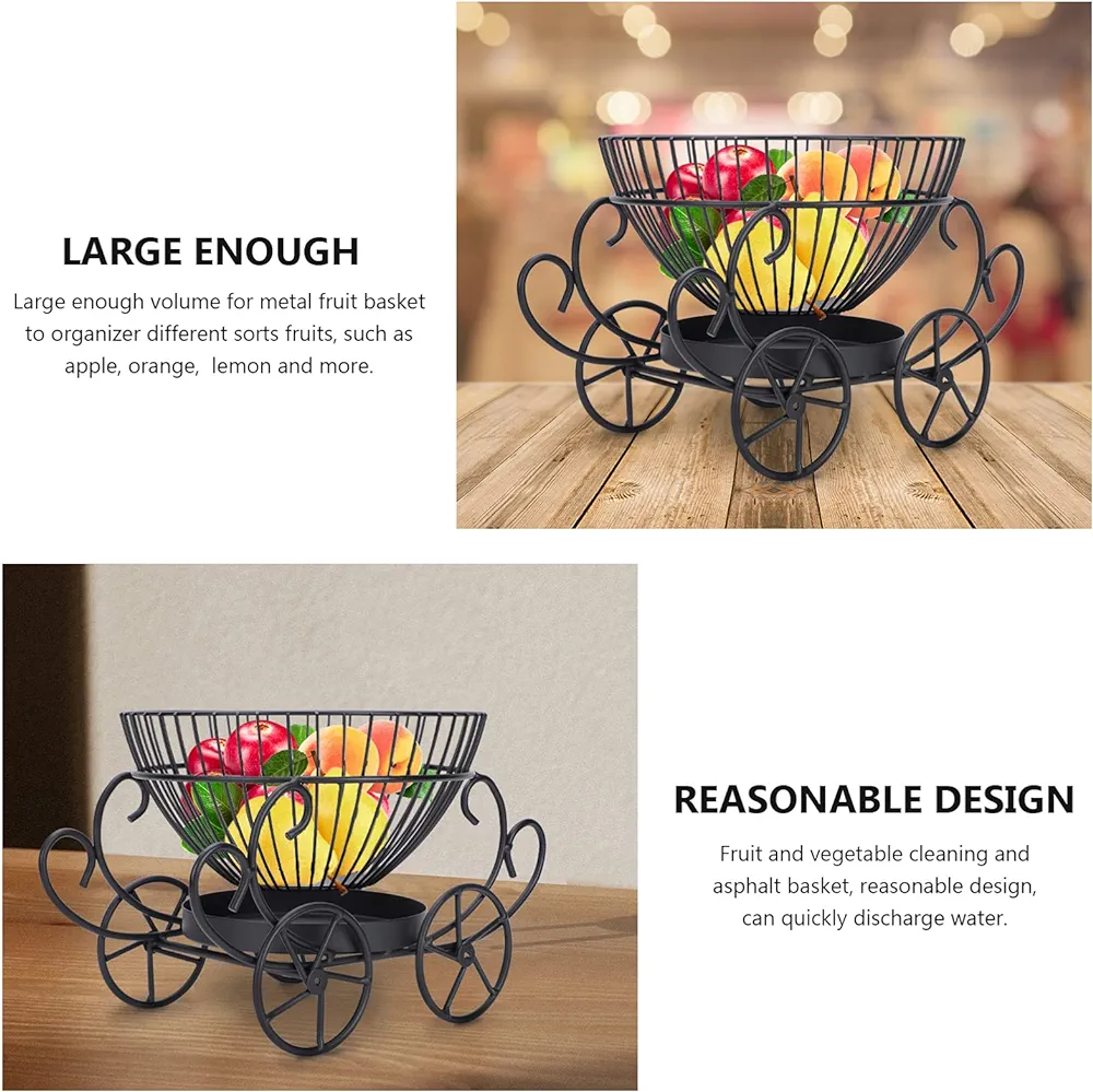 2 Tier Metal Decorative Fruit Snacks & Fruit Basket
