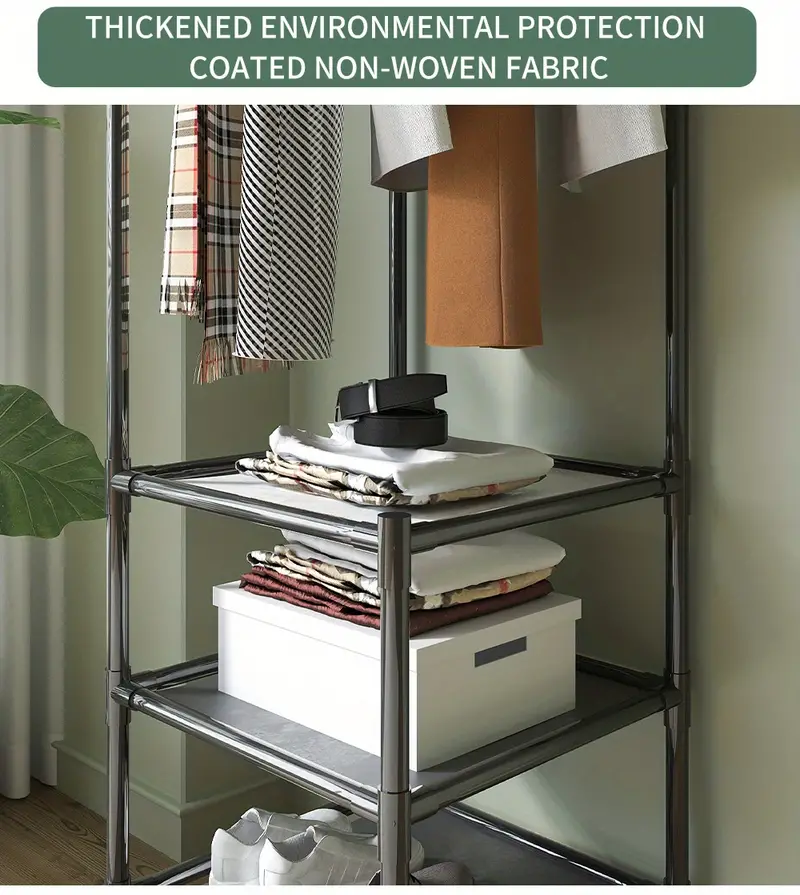1pc Corner Coat Rack, Free Standing Coat Rack 3 Layers Storage Shelves And 4 Double Hooks