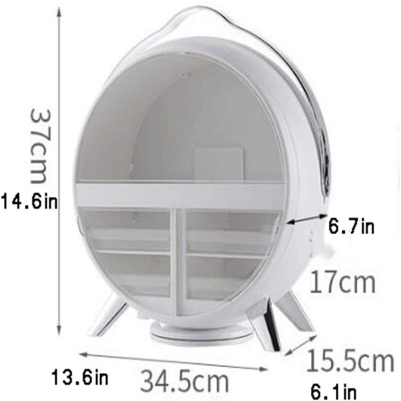 LED Cosmetic Storage Box, Dressing Table Storage Cosmetic Storage Box (White)