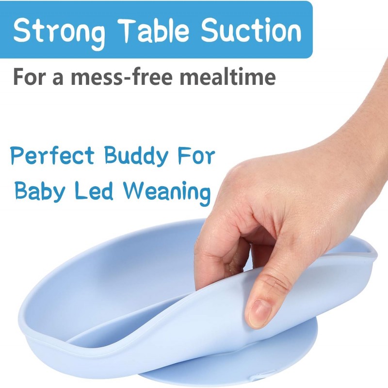 Silicone Suction Plates For Baby, Kids And Baby Divided Plate For Food, Baby Food Plate