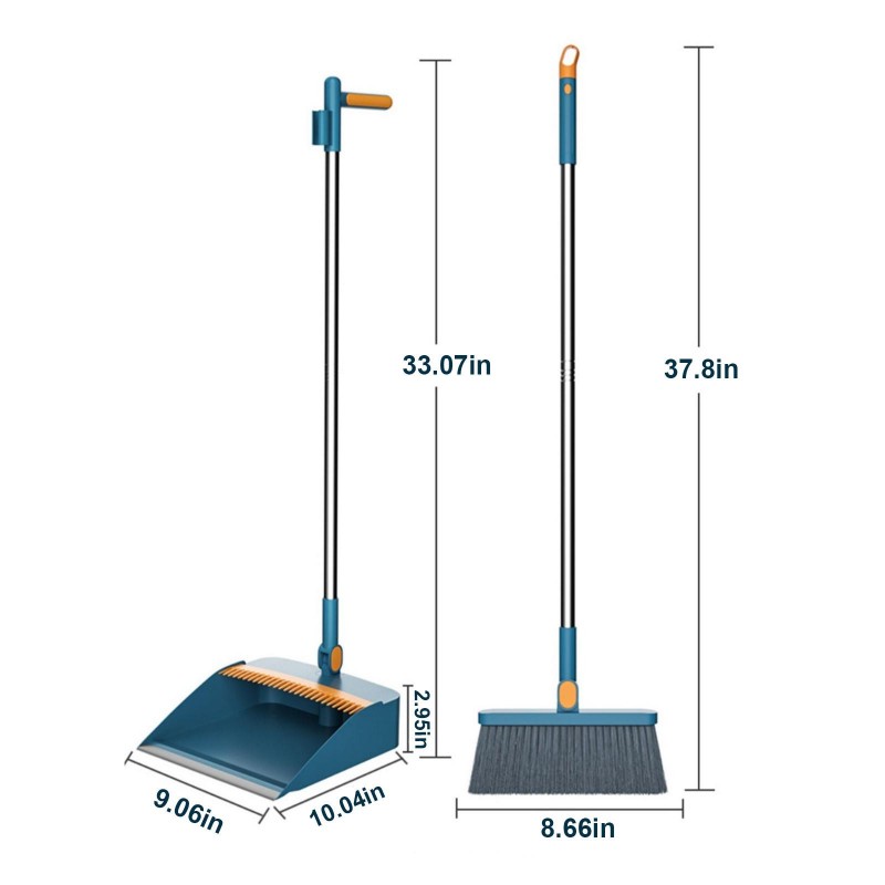 Standing Brooms Wiith Dustpan Set 180° Rotatable