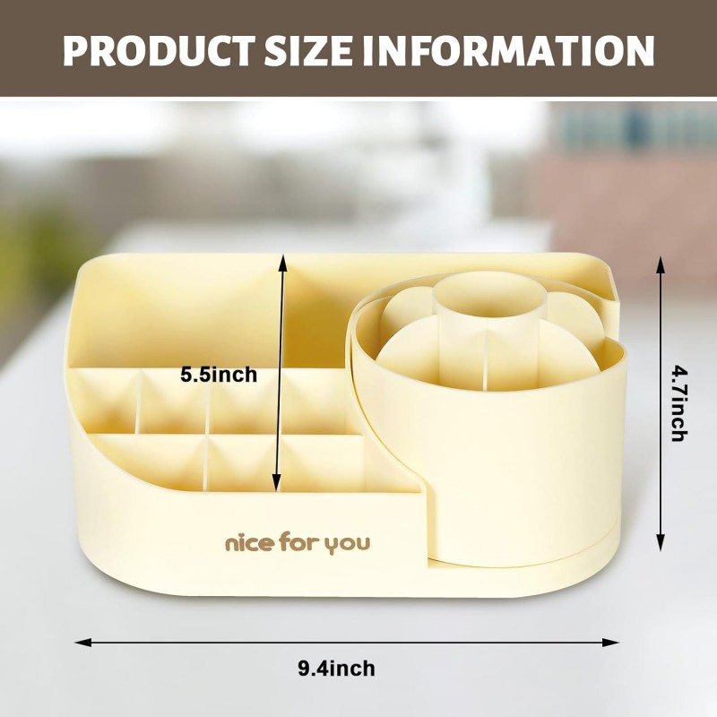 360°Rotating Makeup Organizer