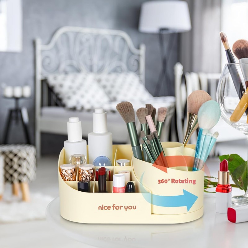 360°Rotating Makeup Organizer