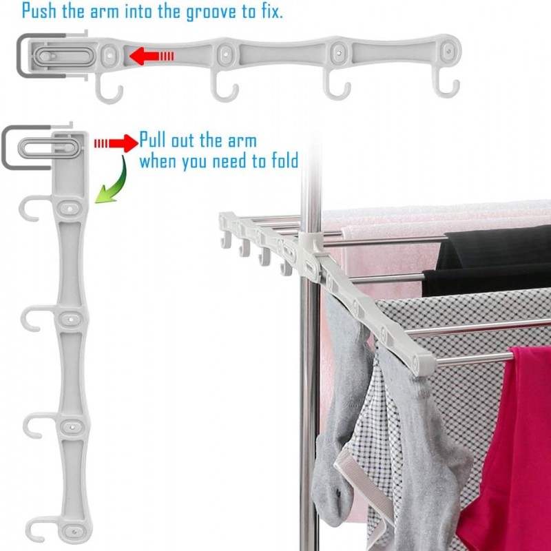 Multi-Functional 2 Layer Stainless Steel Foldable Cloth Dryer Stand Rack