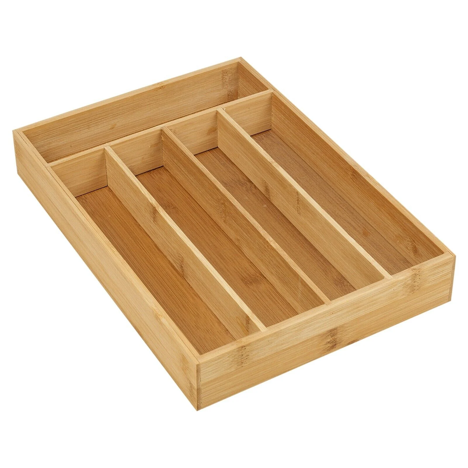 Five Compartment Bamboo Cutlery Tray