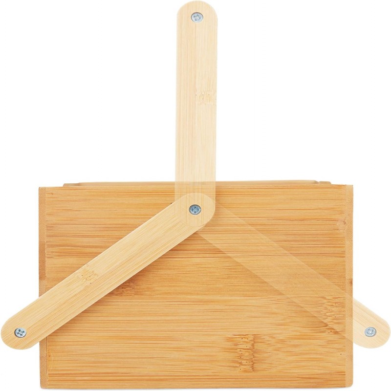 4 Compartment Wooden Cutlery Condiment Storage Caddy Box